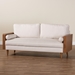 Baxton Studio Harleson Mid-Century Modern Beige Fabric and Walnut Brown Wood Sofa - Harleson-3S-Beige/Walnut-SF