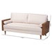 Baxton Studio Harleson Mid-Century Modern Beige Fabric and Walnut Brown Wood Sofa - Harleson-3S-Beige/Walnut-SF