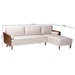 Baxton Studio Harleson Mid-Century Modern Beige Fabric and Walnut Brown Wood Right Facing Sectional Sofa - Harleson-Beige/Walnut-Sectional