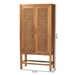 bali & pari Sibu Bohemian Natural Rattan and Teak Wood Tall Cabinet - SIBU-Rattan/Wood Tall-Cabinet