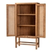 bali & pari Sibu Bohemian Natural Rattan and Teak Wood Tall Cabinet - SIBU-Rattan/Wood Tall-Cabinet