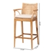 bali & pari Storsel Bohemian Natural Rattan and Teak Wood Bar Stool - STORSEL-Natural Rattan/Teak Wood-BS