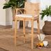 bali & pari Storsel Bohemian Natural Rattan and Teak Wood Bar Stool - STORSEL-Natural Rattan/Teak Wood-BS