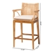 bali & pari Storsel Bohemian Natural Rattan and Teak Wood Counter Stool - STORSEL-Natural Rattan/Teak Wood-CS