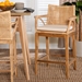 bali & pari Storsel Bohemian Natural Rattan and Teak Wood Counter Stool - STORSEL-Natural Rattan/Teak Wood-CS