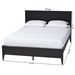 Baxton Studio Primrose Mid-Century Black Fluted Wood King Size Platform Bed - SW8596-Black-King