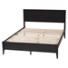 Baxton Studio Primrose Mid-Century Black Fluted Wood King Size Platform Bed - SW8596-Black-King