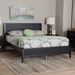 Baxton Studio Primrose Mid-Century Black Fluted Wood King Size Platform Bed - SW8596-Black-King