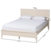 Baxton Studio Primrose Mid-Century Ivory Fluted Wood King Size Platform Bed - SW8596-Ivory-King