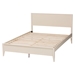 Baxton Studio Primrose Mid-Century Ivory Fluted Wood Queen Size Platform Bed - SW8596-Ivory-Queen