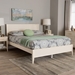 Baxton Studio Primrose Mid-Century Ivory Fluted Wood Queen Size Platform Bed - SW8596-Ivory-Queen