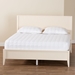 Baxton Studio Primrose Mid-Century Ivory Fluted Wood Queen Size Platform Bed - SW8596-Ivory-Queen