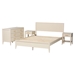 Baxton Studio Primrose Mid-Century Ivory Fluted Wood Queen Size 4-Piece Bedroom Set - SW8596-Ivory-4PC Queen Bedroom Set