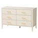 Baxton Studio Primrose Mid-Century Ivory Fluted Wood King Size 4-Piece Bedroom Set - SW8596-Ivory-4PC King Bedroom Set