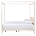 Baxton Studio Primrose Mid-Century Ivory Fluted Wood King Size Canopy Bed - SW8609-Ivory-Canopy King