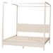 Baxton Studio Primrose Mid-Century Ivory Fluted Wood King Size Canopy Bed - SW8609-Ivory-Canopy King