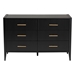 Baxton Studio Primrose Mid-Century Black Fluted Wood 6-Drawer Dresser - SW8000-66D6D-6DW-Black-Dresser