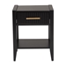 Baxton Studio Primrose Mid-Century Black Fluted Wood 1-Drawer Nightstand - SW8000-66NS-Black-NS