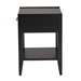 Baxton Studio Primrose Mid-Century Black Fluted Wood 1-Drawer Nightstand - SW8000-66NS-Black-NS