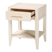 Baxton Studio Primrose Mid-Century Ivory Fluted Wood 1-Drawer Nightstand - SW8000-66NS-Ivory-NS