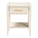 Baxton Studio Primrose Mid-Century Ivory Fluted Wood 1-Drawer Nightstand - SW8000-66NS-Ivory-NS