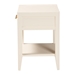 Baxton Studio Primrose Mid-Century Ivory Fluted Wood 1-Drawer Nightstand - SW8000-66NS-Ivory-NS