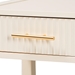 Baxton Studio Primrose Mid-Century Ivory Fluted Wood 1-Drawer Nightstand - SW8000-66NS-Ivory-NS