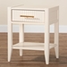 Baxton Studio Primrose Mid-Century Ivory Fluted Wood 1-Drawer Nightstand - SW8000-66NS-Ivory-NS