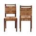 bali & pari Cordoba Bohemian Natural Seagrass and Mahogany Wood 2-Piece Dining Chair - Cordoba-Seagrass-DC