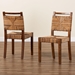 bali & pari Cordoba Bohemian Natural Seagrass and Mahogany Wood 2-Piece Dining Chair - Cordoba-Seagrass-DC