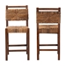 bali & pari Cordoba Bohemian Natural Seagrass and Mahogany Wood 2-Piece Counter Stool Set - Luanda-Seagrass-CS