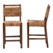 bali & pari Cordoba Bohemian Natural Seagrass and Mahogany Wood 2-Piece Counter Stool Set - Luanda-Seagrass-CS