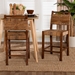 bali & pari Cordoba Bohemian Natural Seagrass and Mahogany Wood 2-Piece Counter Stool Set - Luanda-Seagrass-CS