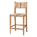 bali & pari Prita Bohemian Paper Loom and Natural Mahogany Wood Bar Stool