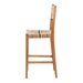 bali & pari Prita Bohemian Paper Loom and Natural Mahogany Wood Bar Stool - BC-02-Parekesit-Wood/Brown-BS