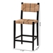 bali & pari Prita Bohemian Paper Loom and Black Mahogany Wood Bar Stool - BC-02-Parekesit-Wood/Black-BS