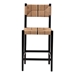 bali & pari Prita Bohemian Paper Loom and Black Mahogany Wood Bar Stool - BC-02-Parekesit-Wood/Black-BS