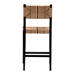 bali & pari Prita Bohemian Paper Loom and Black Mahogany Wood Bar Stool - BC-02-Parekesit-Wood/Black-BS