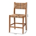 bali & pari Prita Bohemian Paper Loom and Natural Mahogany Wood Counter Stool - CC-02-Wood/Brown-CS