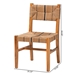 bali & pari Prita Bohemian Paper Loom and Natural Mahogany Wood Dining Chair - DCC-02-Wood/Brown-DC