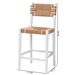 bali & pari Talli Bohemian Paper Loom and White Mahogany Wood Bar Stool - BCP-01-Wood/White-BS