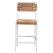 bali & pari Talli Bohemian Paper Loom and White Mahogany Wood Bar Stool - BCP-01-Wood/White-BS