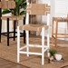 bali & pari Talli Bohemian Paper Loom and White Mahogany Wood Bar Stool - BCP-01-Wood/White-BS