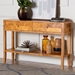 bali & pari Ghina Modern and Contemporary Natural Light Mappa Burl Wood 2-Drawer Console Table - SVN-1518-Natural Burl Op1-Ghina-Console Table