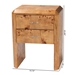 bali & pari Nebu Modern and Contemporary Natural Mappa Burl Wood Nightstand - SVN-1311-Natural Burl-Nebu-NS