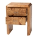 bali & pari Nebu Modern and Contemporary Natural Mappa Burl Wood Nightstand - SVN-1311-Natural Burl-Nebu-NS