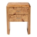 bali & pari Nebu Modern and Contemporary Natural Mappa Burl Wood Nightstand - SVN-1311-Natural Burl-Nebu-NS