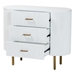 bali & pari Beyla Mid-Century White Fluted Wood and Gold Metal 3-Drawer Dresser - SVN-1240-White/Gold-Dubai-3DW-Dresser