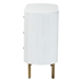 bali & pari Beyla Mid-Century White Fluted Wood and Gold Metal 3-Drawer Dresser - SVN-1240-White/Gold-Dubai-3DW-Dresser