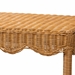 bali & pari Oteria Bohemian Light Honey Scalloped Rattan Console Table - Palm Short-Light Honey Rattan-Console Table